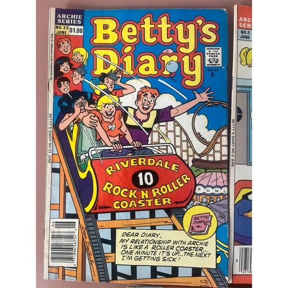 Vintage Archie Comics Betty's Diary Series 1985 - 1990 LOT of 5 - Single Owner - Picture 2 of 7